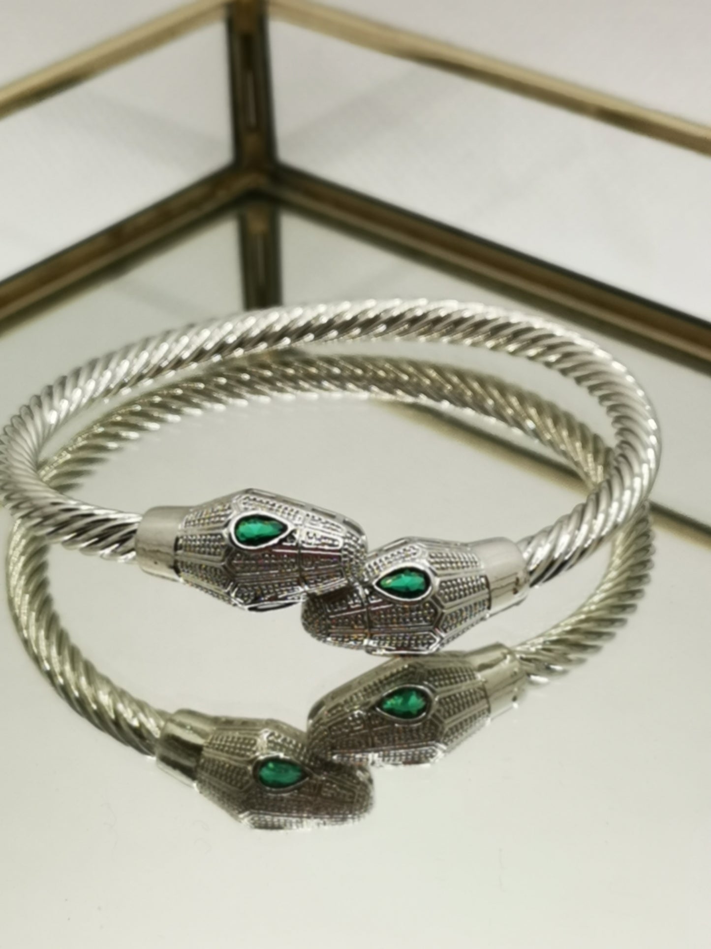 Brazalete serpiente plateado