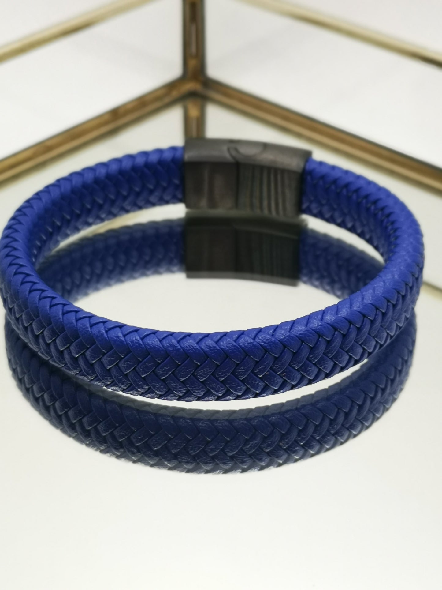 Pulsera piel azul